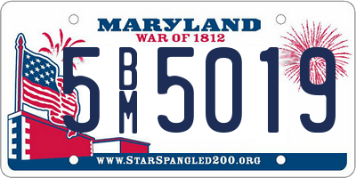 MD license plate 5BM5019