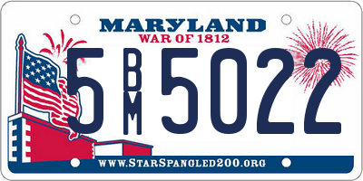 MD license plate 5BM5022