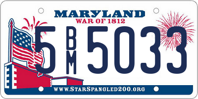 MD license plate 5BM5033