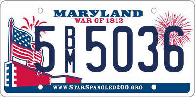 MD license plate 5BM5036