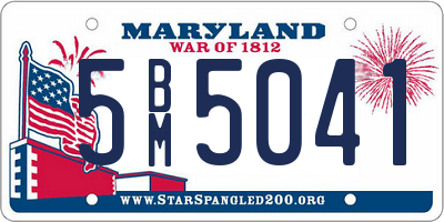 MD license plate 5BM5041