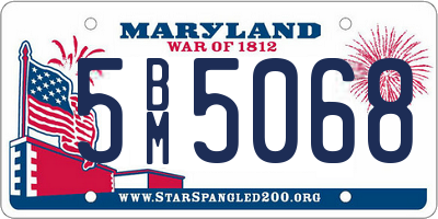 MD license plate 5BM5068