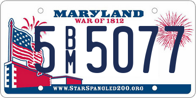 MD license plate 5BM5077