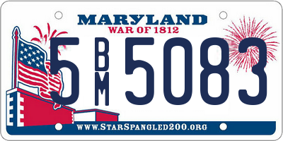 MD license plate 5BM5083