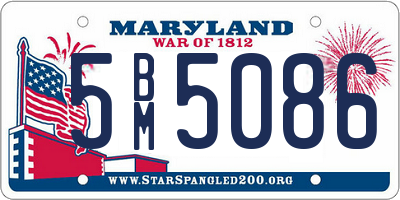 MD license plate 5BM5086