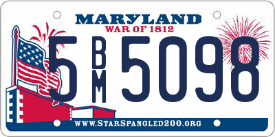 MD license plate 5BM5098