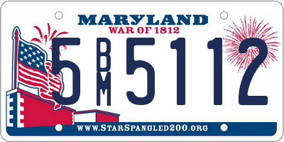 MD license plate 5BM5112