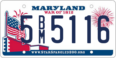 MD license plate 5BM5116