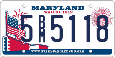 MD license plate 5BM5118