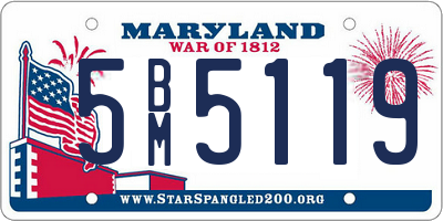 MD license plate 5BM5119