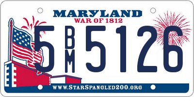 MD license plate 5BM5126