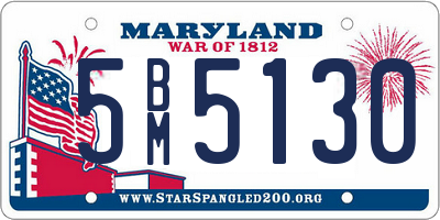 MD license plate 5BM5130