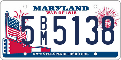 MD license plate 5BM5138