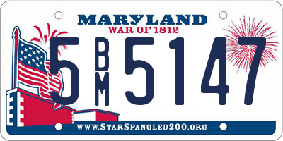 MD license plate 5BM5147