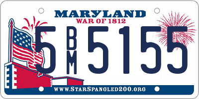 MD license plate 5BM5155