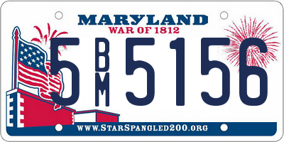 MD license plate 5BM5156