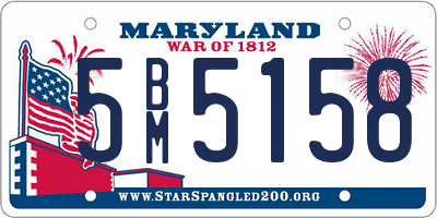 MD license plate 5BM5158