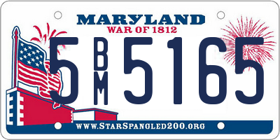 MD license plate 5BM5165