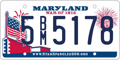 MD license plate 5BM5178