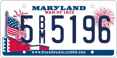 MD license plate 5BM5196