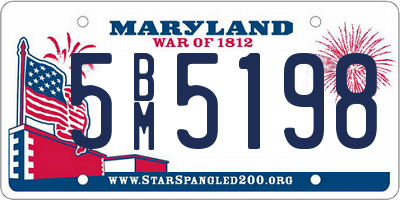 MD license plate 5BM5198