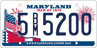 MD license plate 5BM5200
