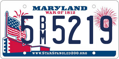 MD license plate 5BM5219