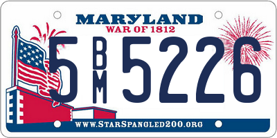MD license plate 5BM5226