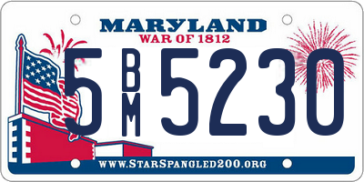MD license plate 5BM5230