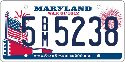 MD license plate 5BM5238
