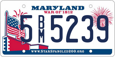 MD license plate 5BM5239