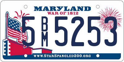 MD license plate 5BM5253