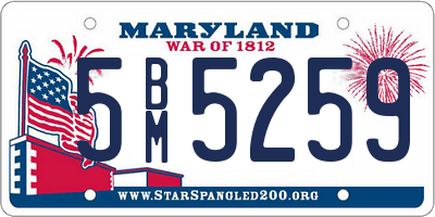 MD license plate 5BM5259