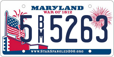 MD license plate 5BM5263