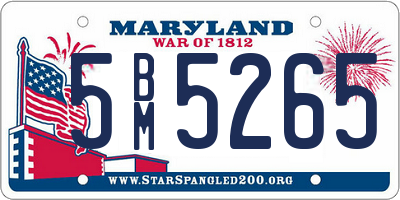 MD license plate 5BM5265