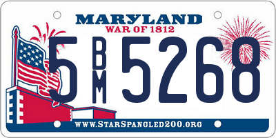 MD license plate 5BM5268