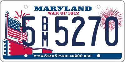 MD license plate 5BM5270