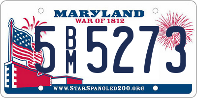 MD license plate 5BM5273