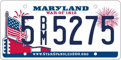 MD license plate 5BM5275