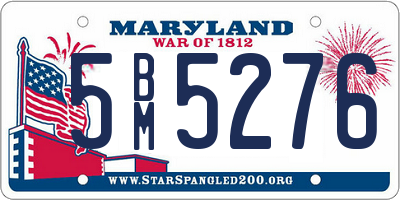 MD license plate 5BM5276