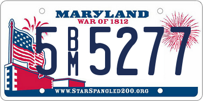 MD license plate 5BM5277