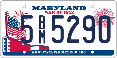 MD license plate 5BM5290