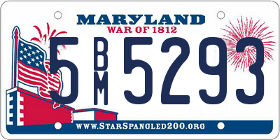 MD license plate 5BM5293