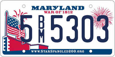 MD license plate 5BM5303