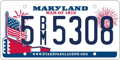 MD license plate 5BM5308