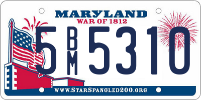 MD license plate 5BM5310