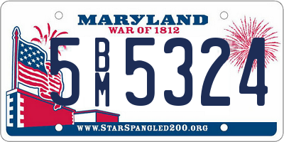 MD license plate 5BM5324