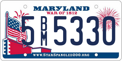 MD license plate 5BM5330