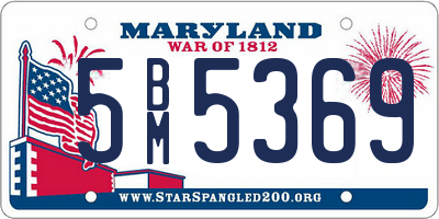 MD license plate 5BM5369
