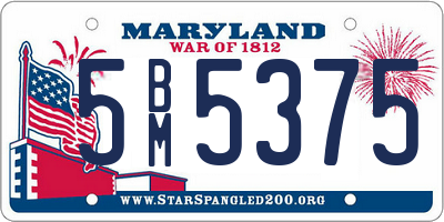 MD license plate 5BM5375